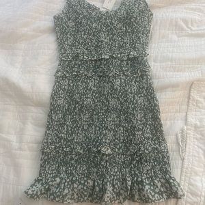 NWT white green smocked dress abercrombie size M